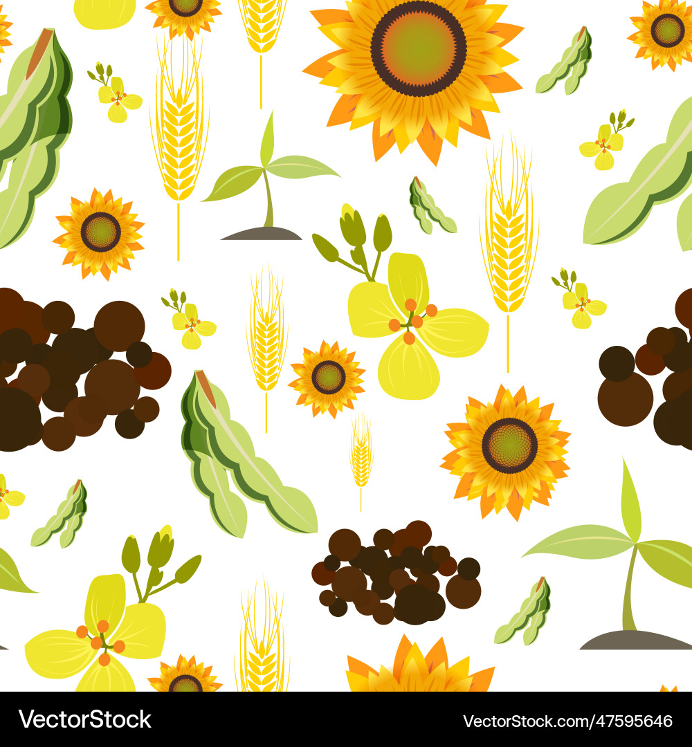 Agriculture seamless pattern Royalty Free Vector Image