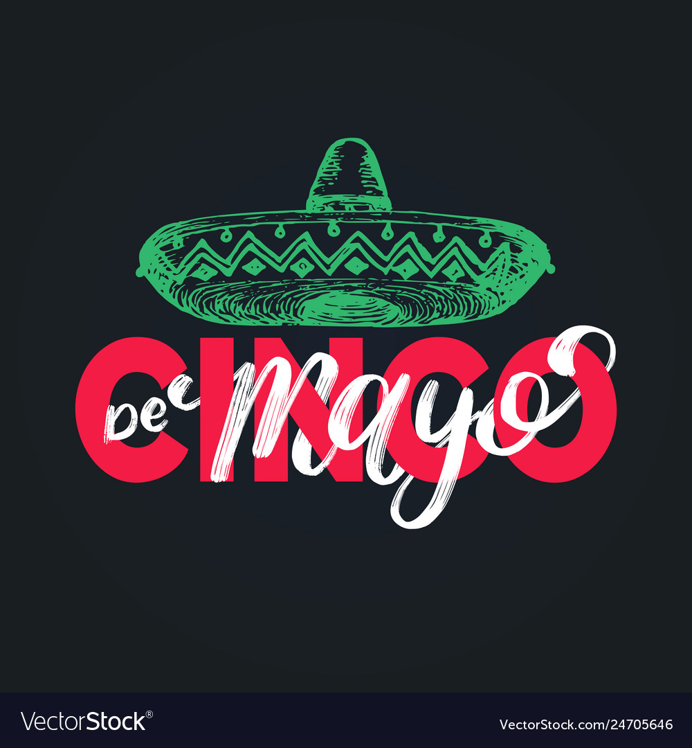 Cinco De Mayo Hand Lettering Translation From Vector Image