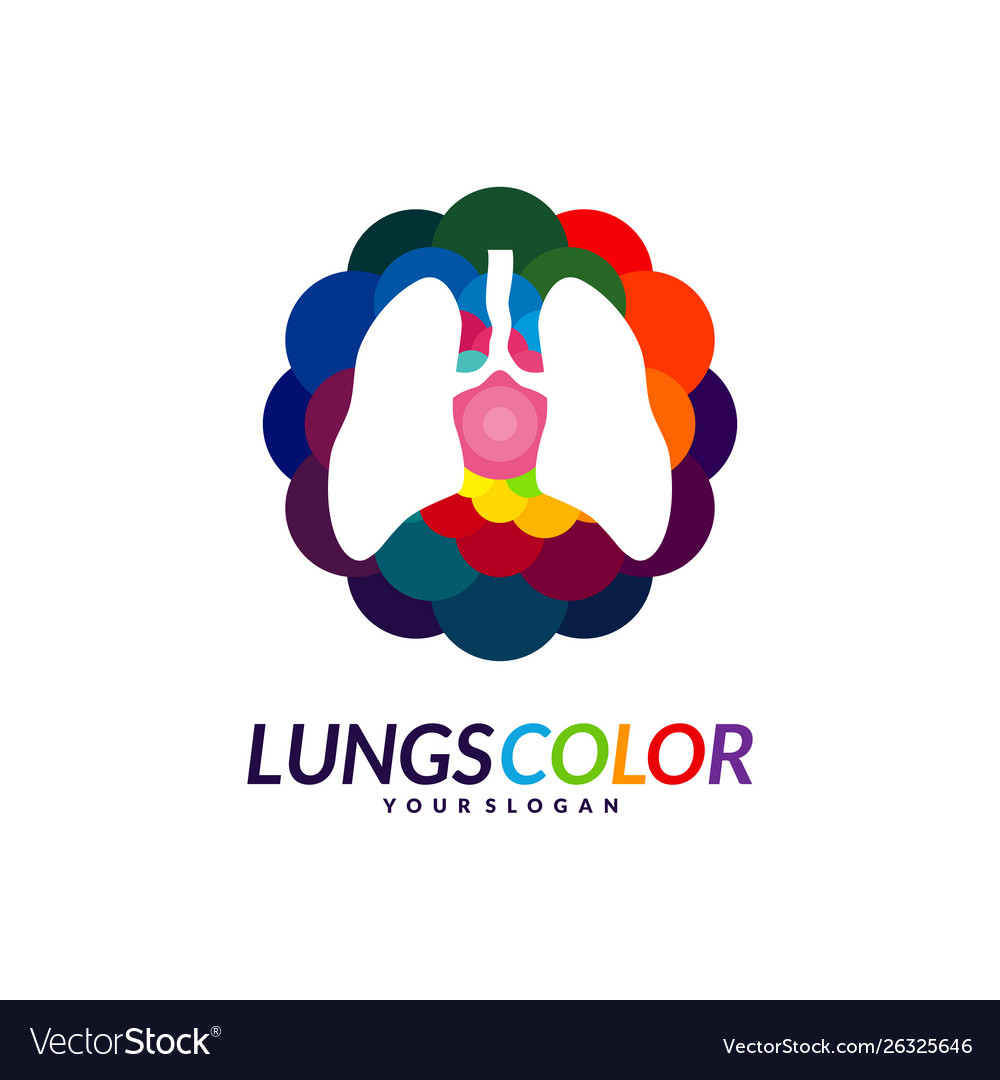 Colorful lungs logo concept Royalty Free Vector Image