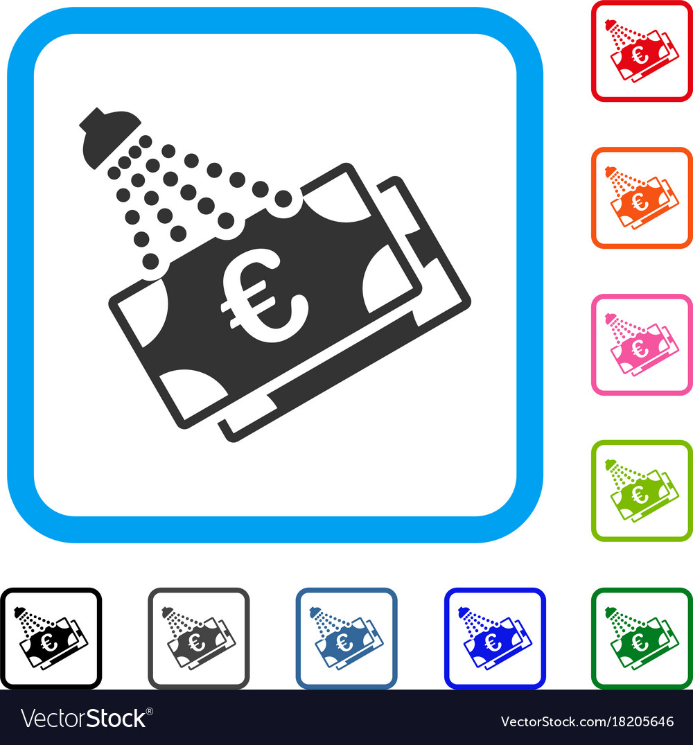 Euro Money Laundry Framed Icon Royalty Free Vector Image Euro Money Laundry Framed Icon Vector Image