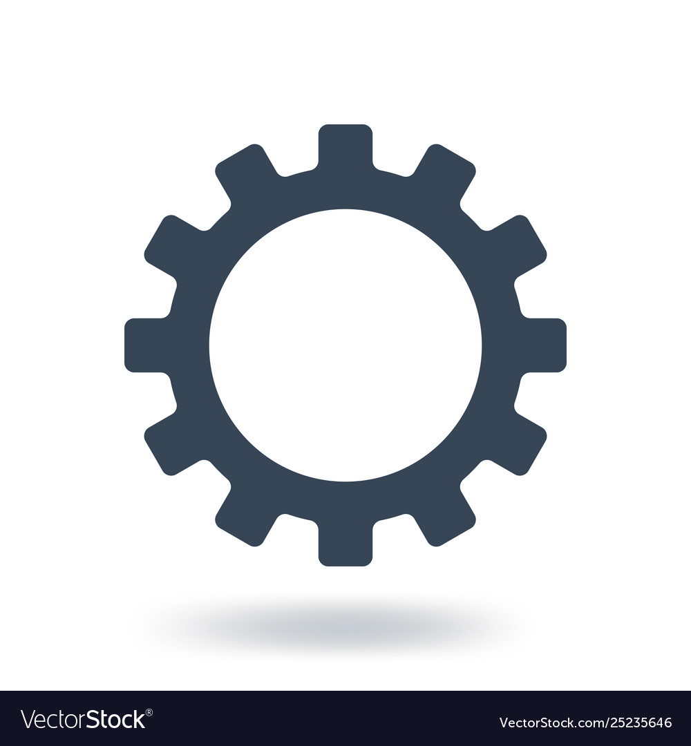 Fill Gear Icon Settings Symbol Flat Style Vector Image