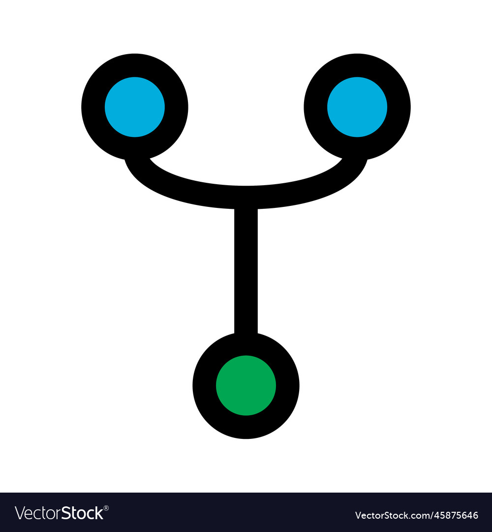 Git network icon line isolated on white vector image Git network icon line isolated on white