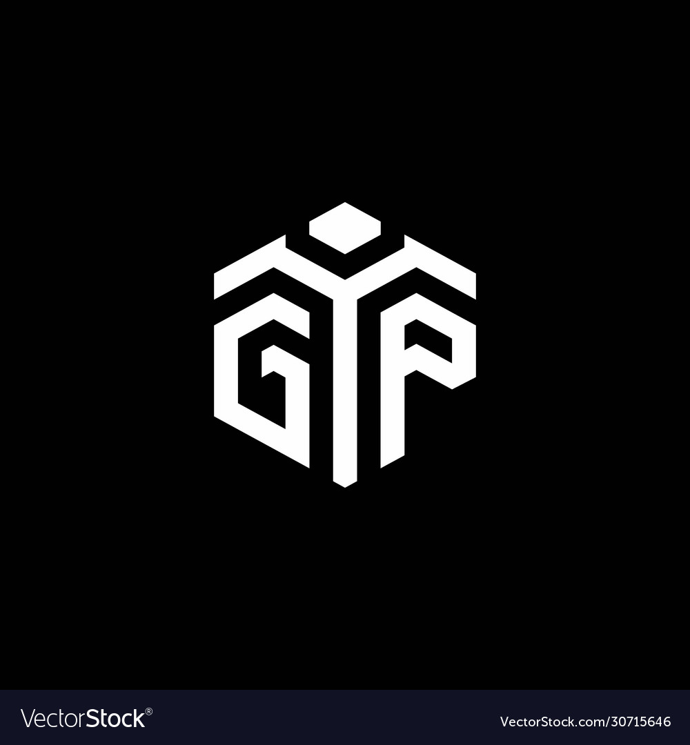 Gp monogram logo with abstract hexagon style