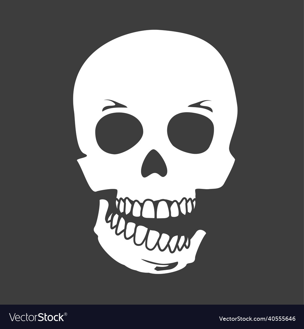 Hipster skull isolated on white background