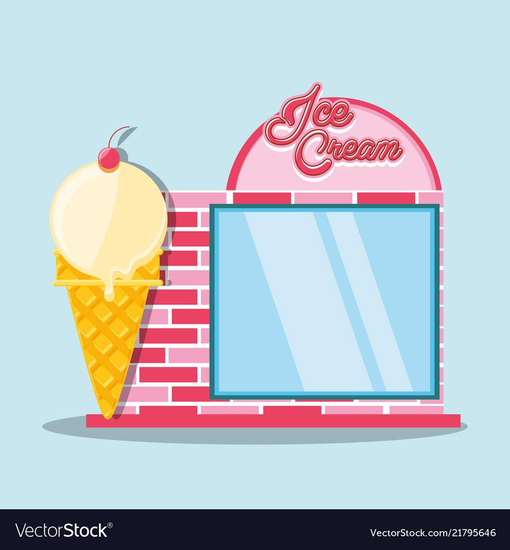 Ice cream shop facade