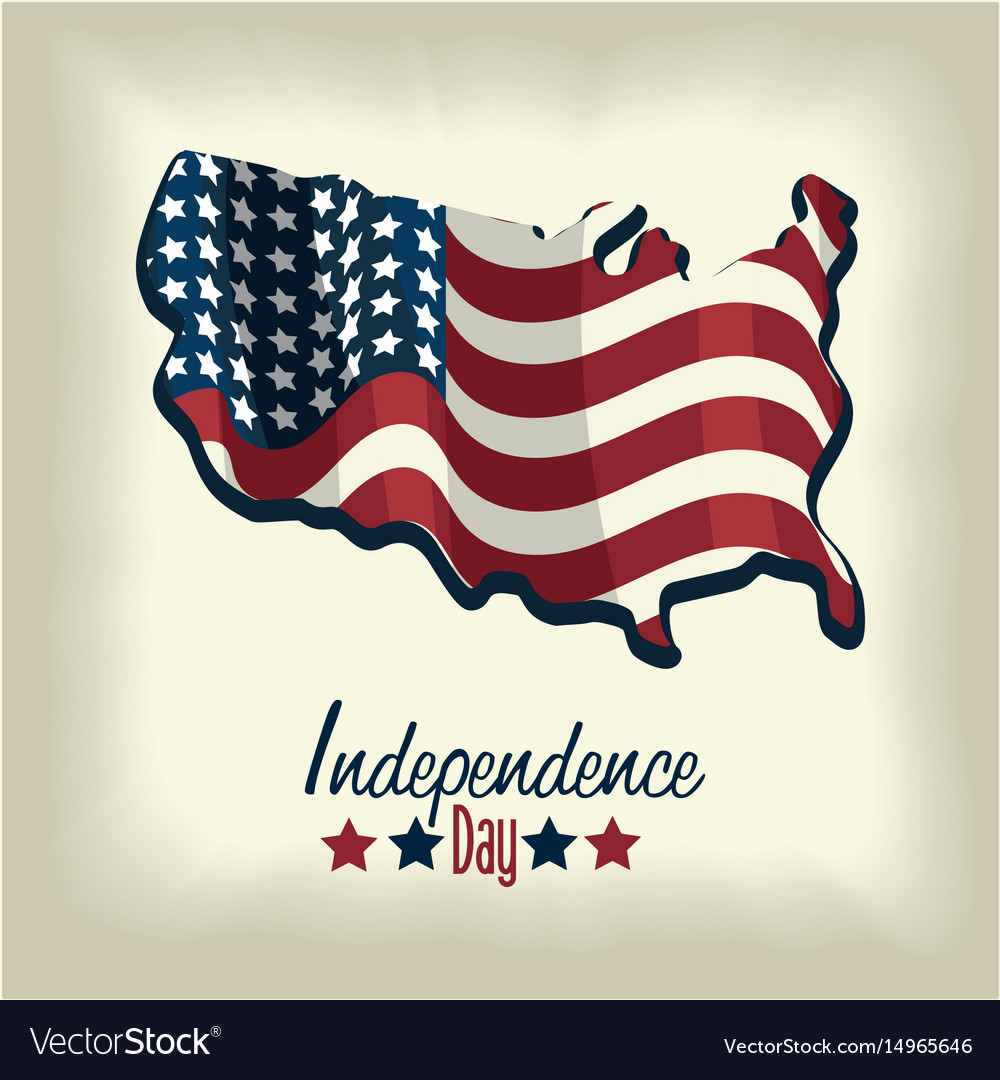 Independence day with flag and map design