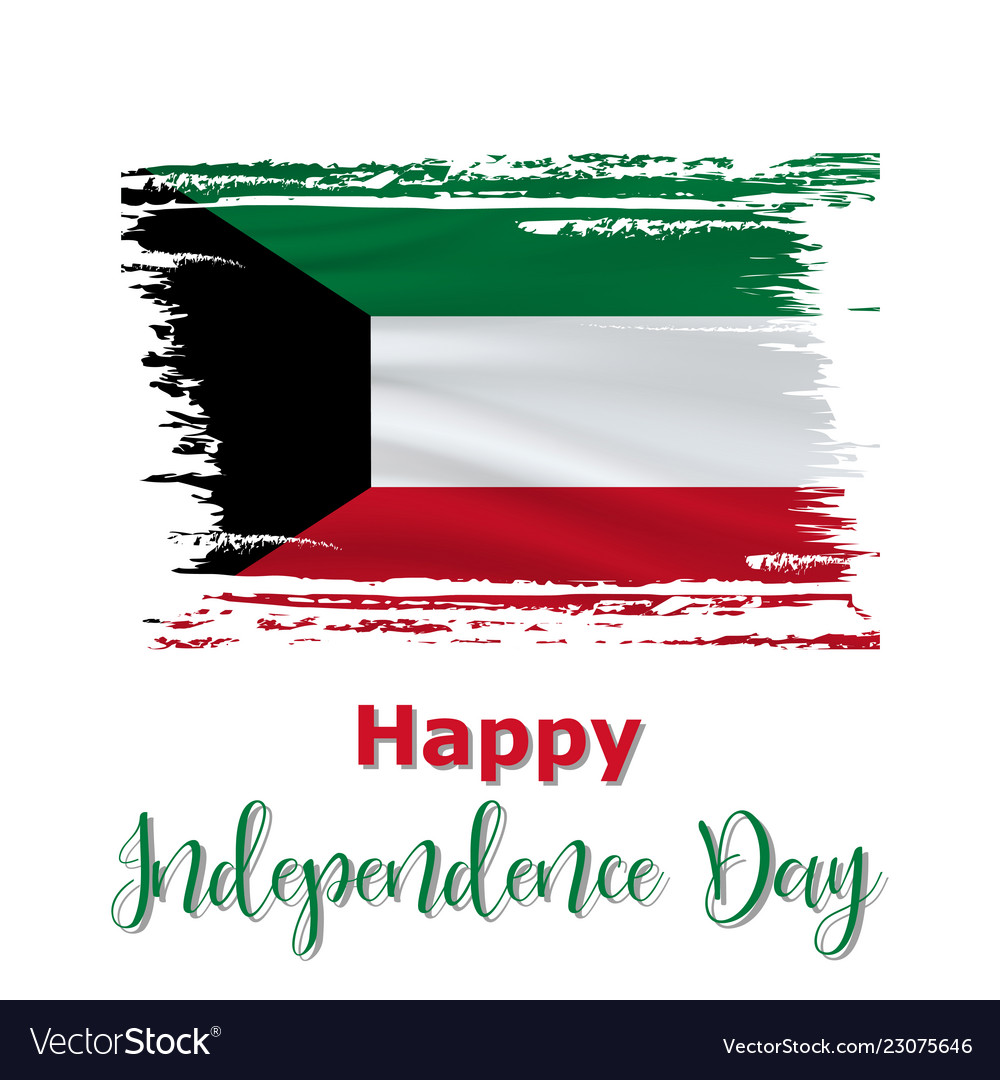 Kuwait independence day background Royalty Free Vector Image