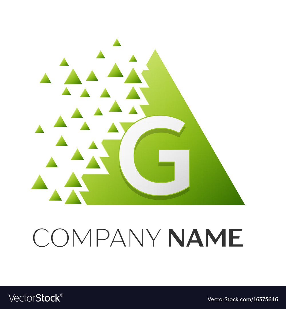 Letter g logo symbol in colorful triangle