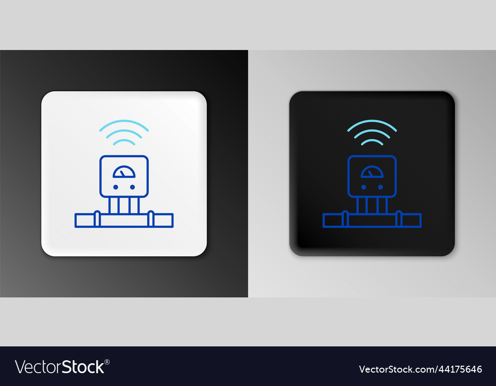 Line smart sensor system icon isolated on grey vector image Line smart sensor system icon isolated on grey