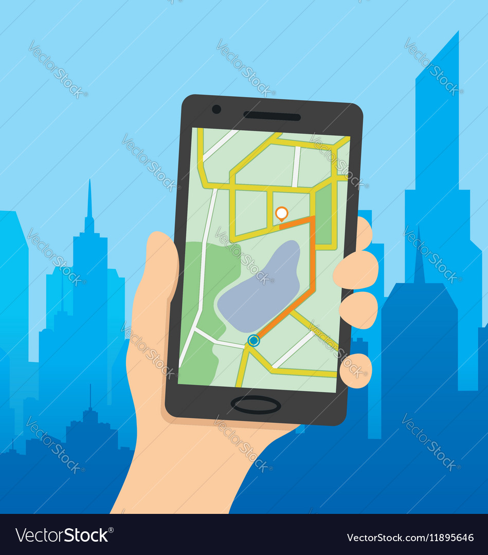 Navigation map on a smart phone
