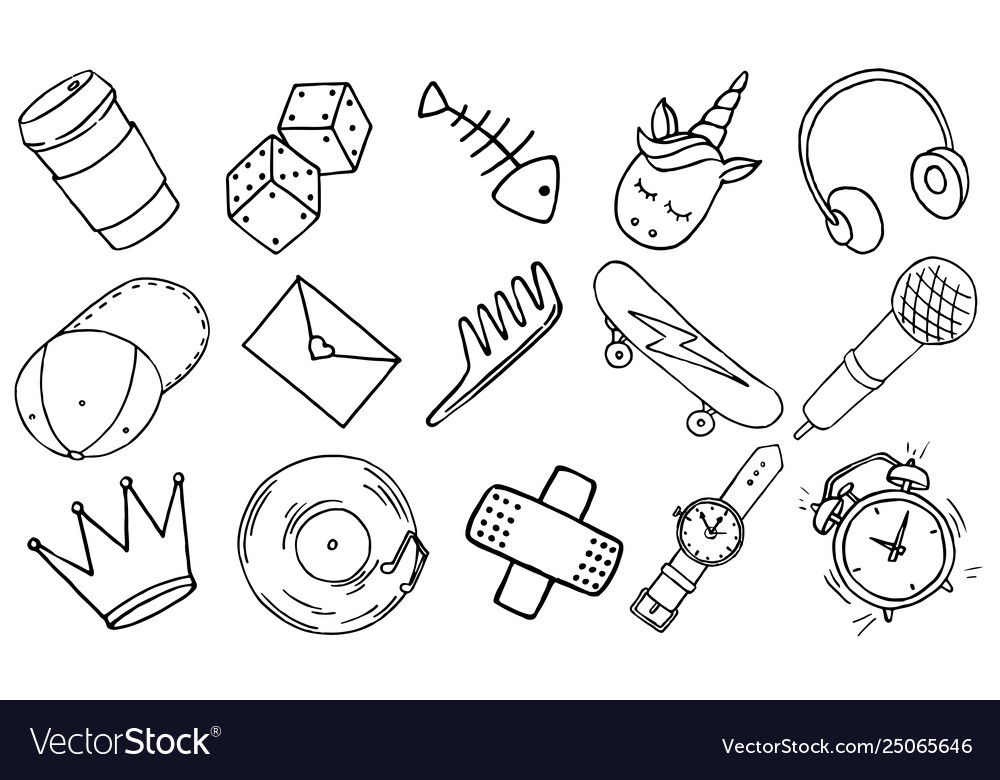 Patch set on white background