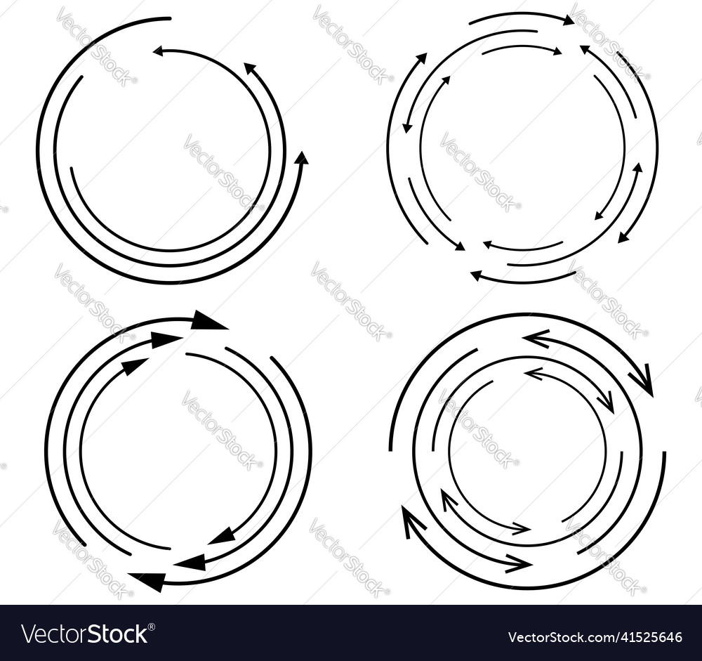 Random circular cycle arrow element spiral vector image Random circular cycle arrow element spiral