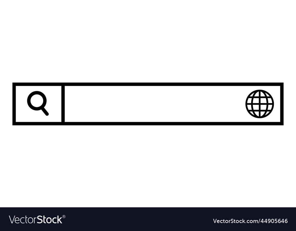Search box and browser icon of browsing web vector image Search box and browser icon of browsing web