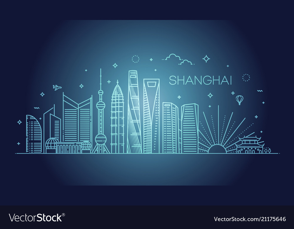 Shanghai architecture line skyline