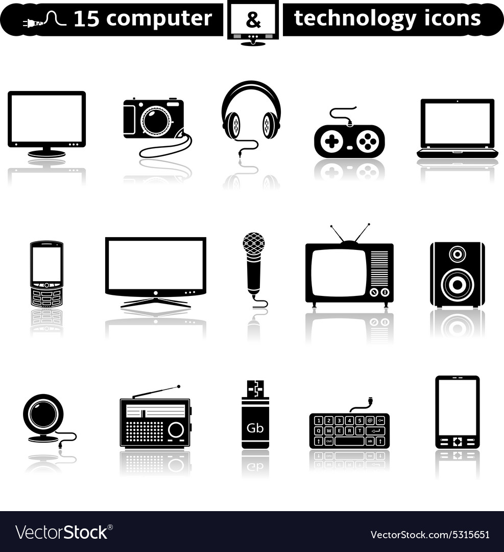 Computer and technology icon set