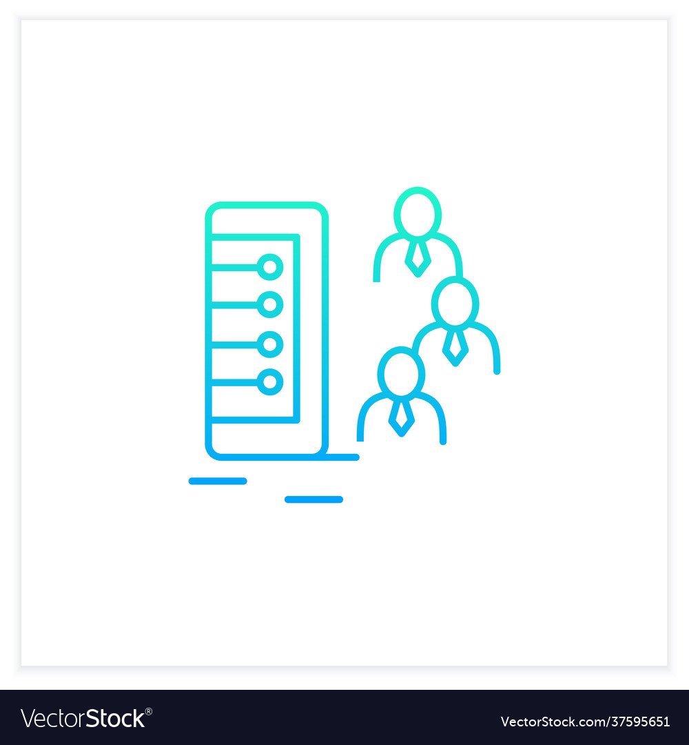 Customer database gradient icon vector image Customer database gradient icon