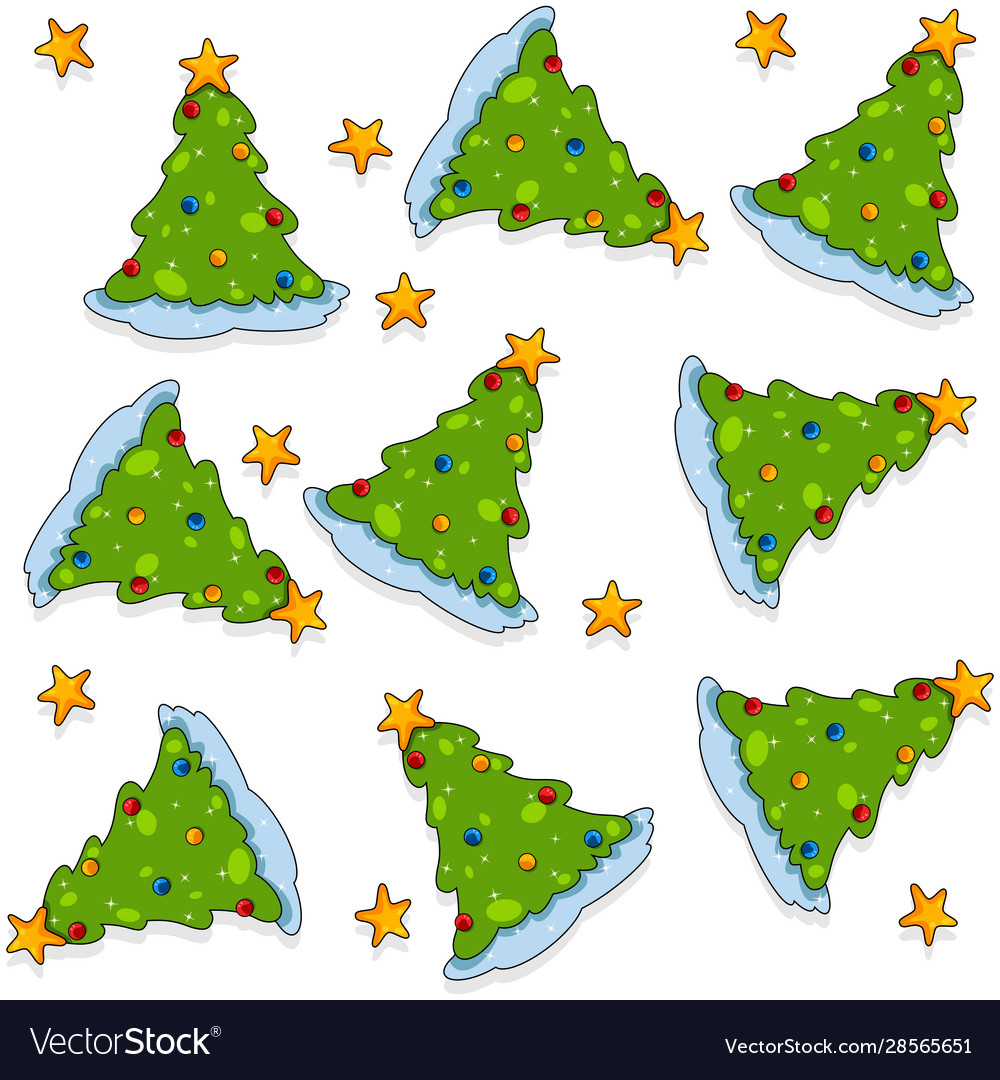 Cute seamless pattern with christmas tree