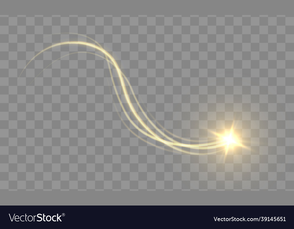 Dynamic golden waves light line bokeh effect vector image Dynamic golden waves light line bokeh effect