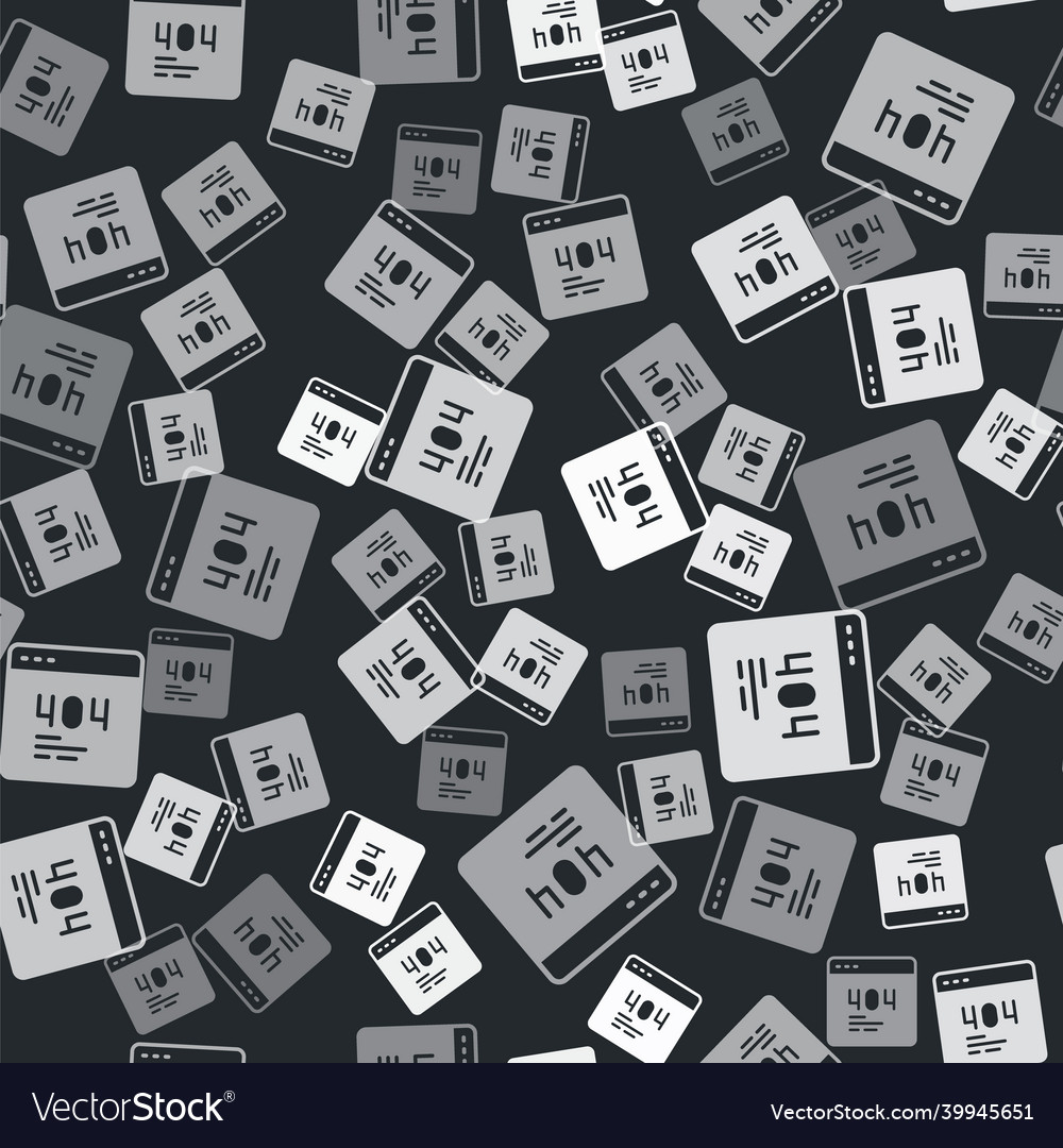 Grey page with a 404 error icon isolated seamless vector image Grey page with a 404 error icon isolated seamless
