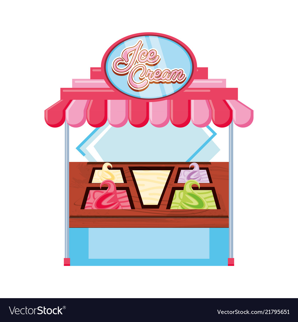 Ice cream kiosk and showcase