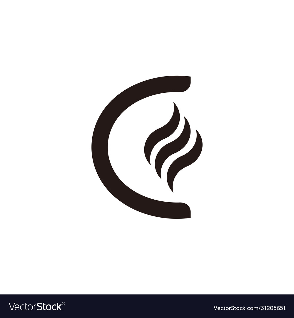 Letter c curves decoration symbol logo Royalty Free Vector