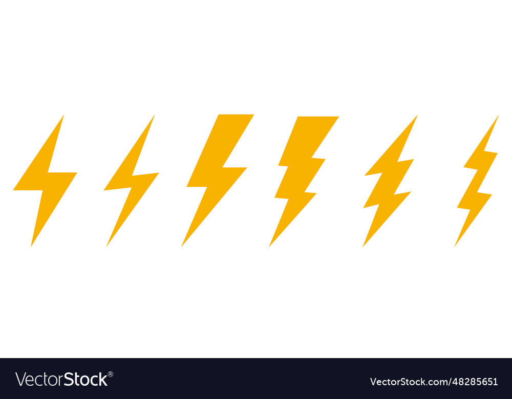 Lightning bolt flash thunder icon vector image Lightning bolt flash thunder icon