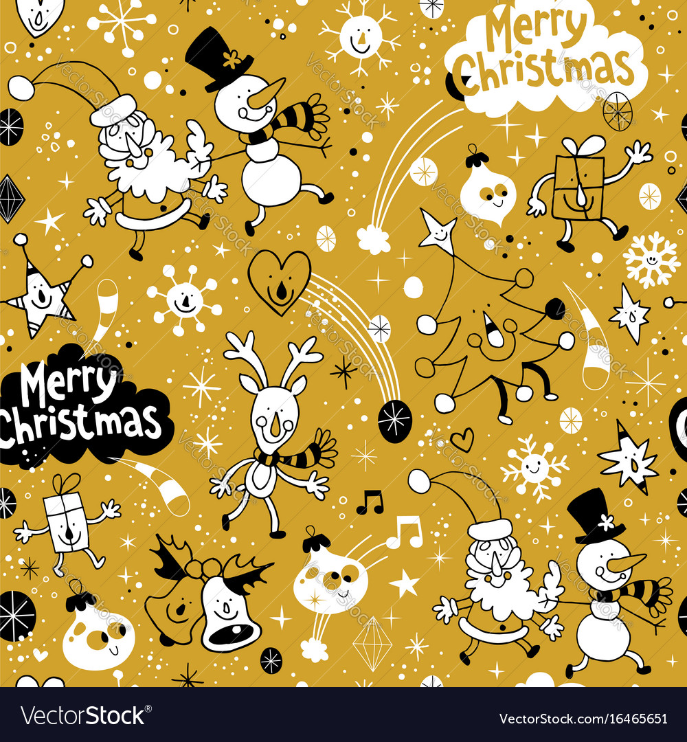 Merry christmas holiday seamless pattern