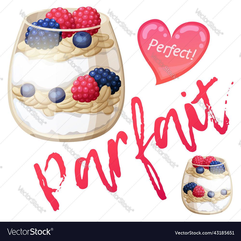 Cartoon Raspberry Parfait