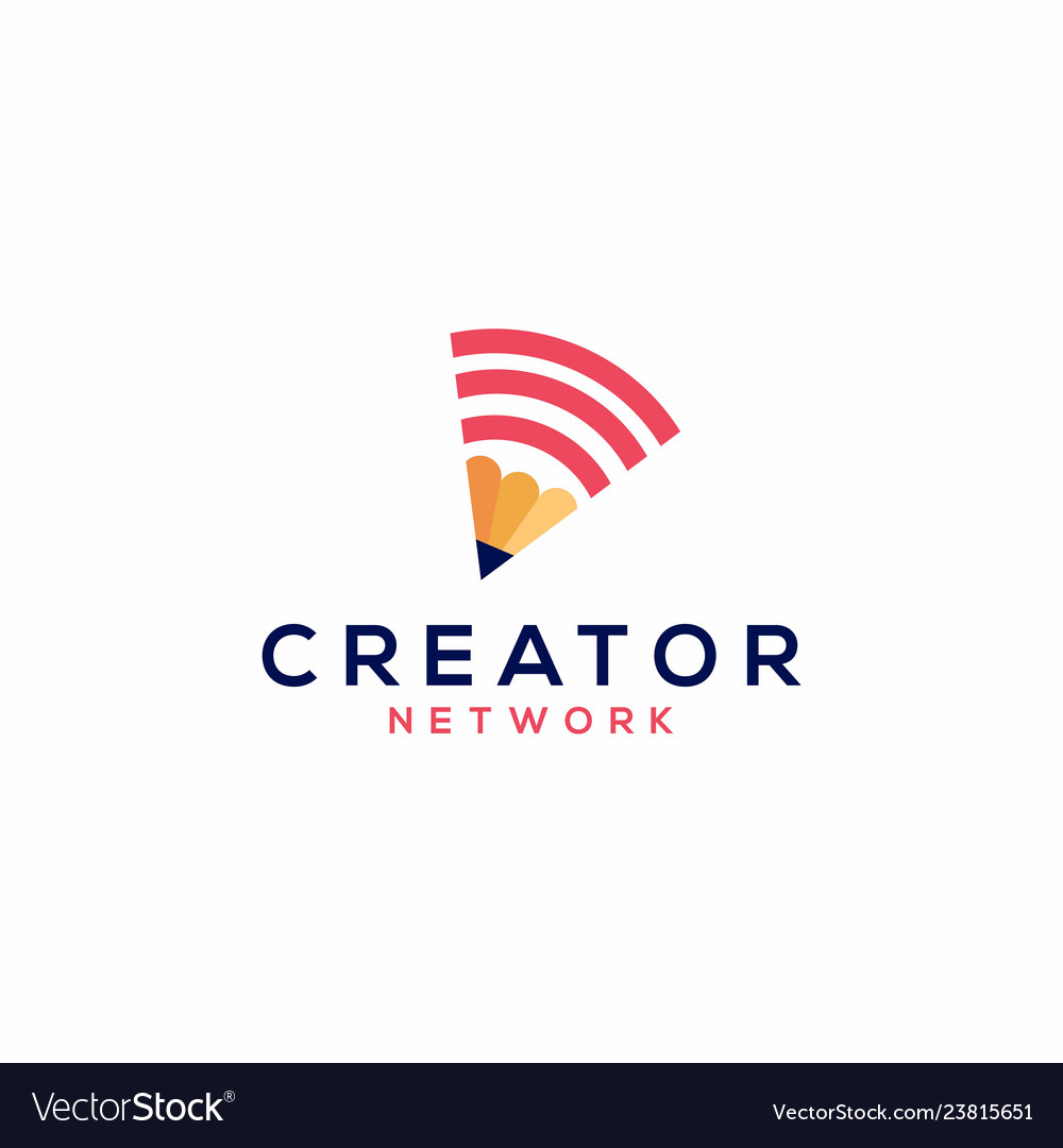 Pencil network logo icon Royalty Free Vector Image