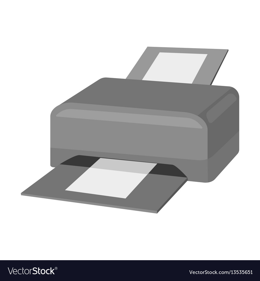 Printer icon in monochrome style isolated on white