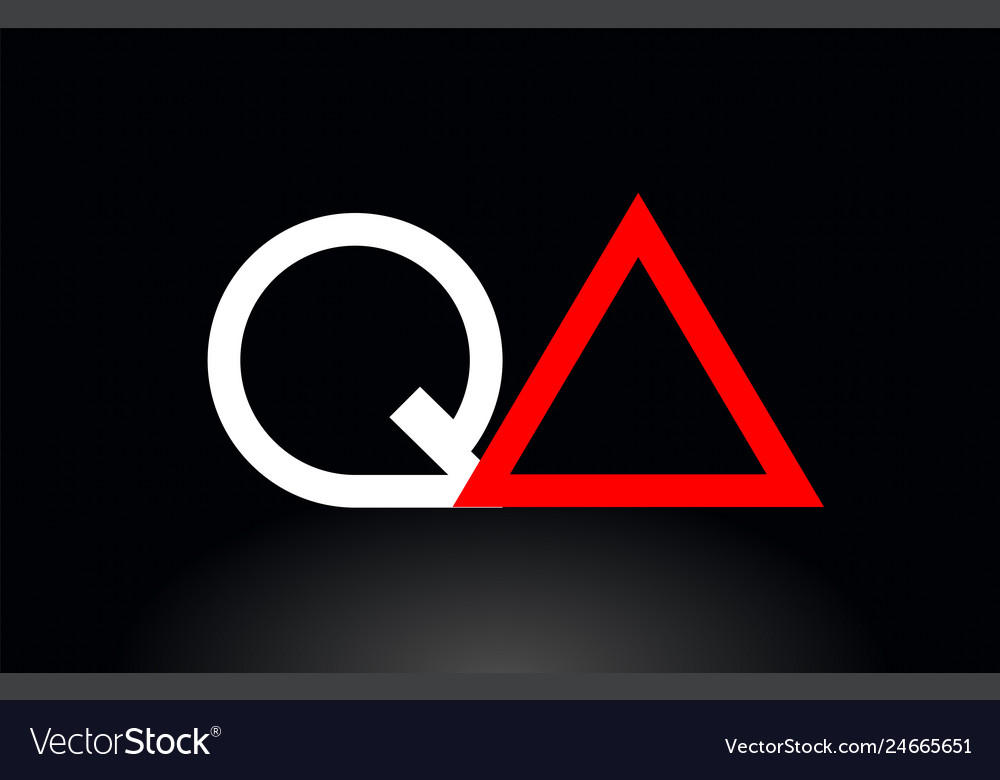 Red white alphabet letter qa q a combination