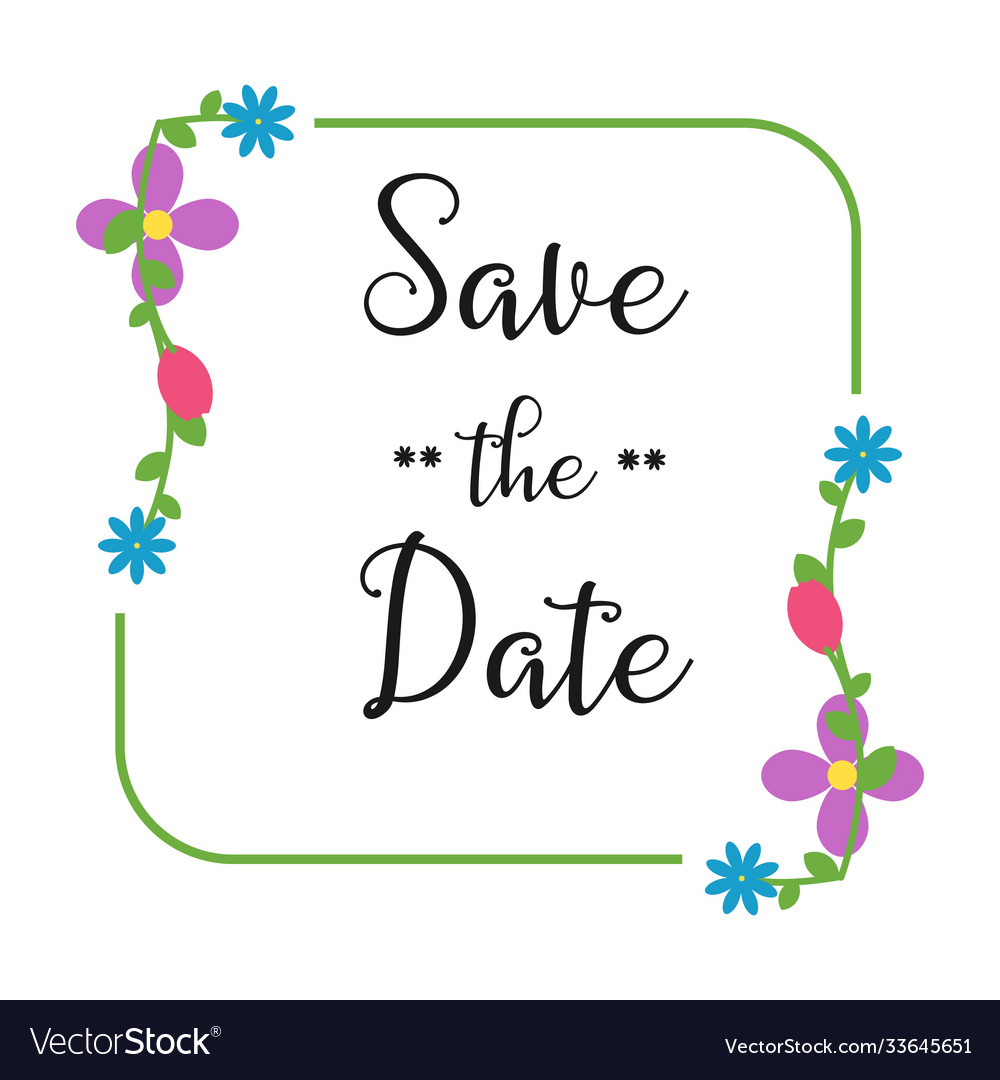 Save date template design vector image Save date template design