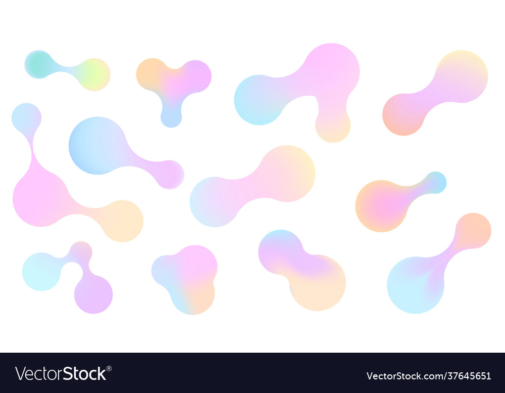 Set pastel gradient mesh circle elements