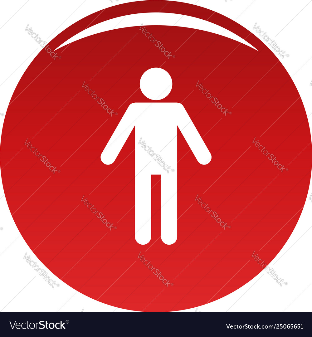 Stick figure stickman icon red Royalty Free Vector Image