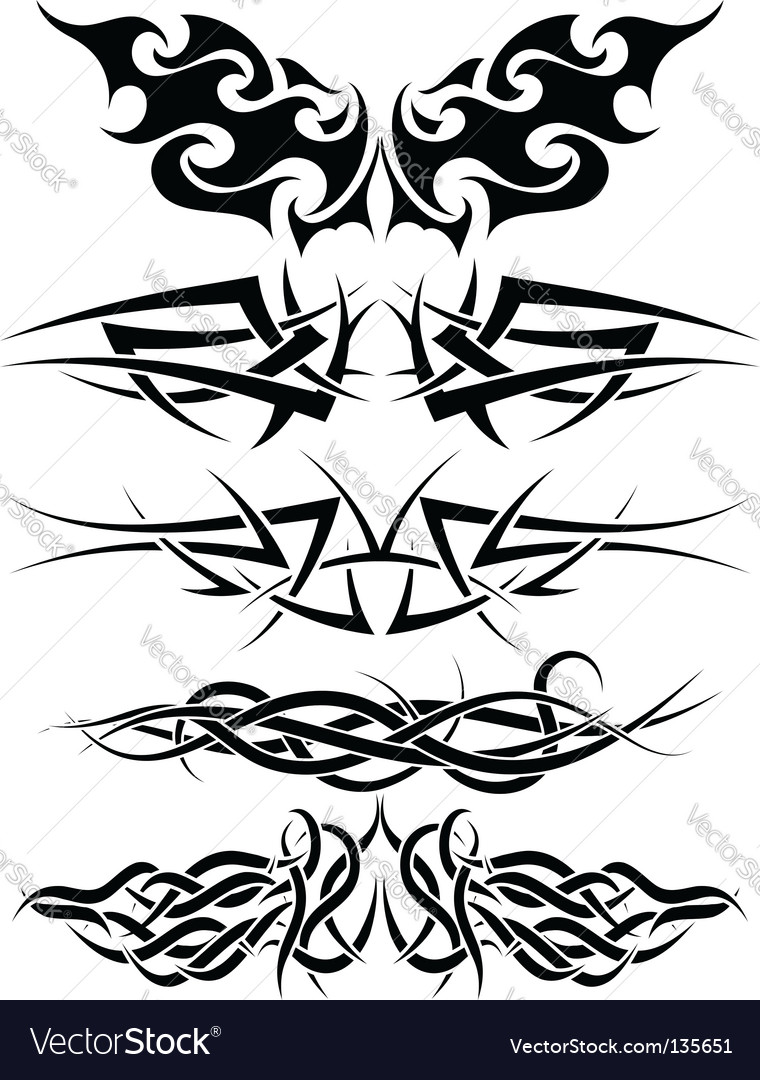 Tattoos set Royalty Free Vector Image - VectorStock