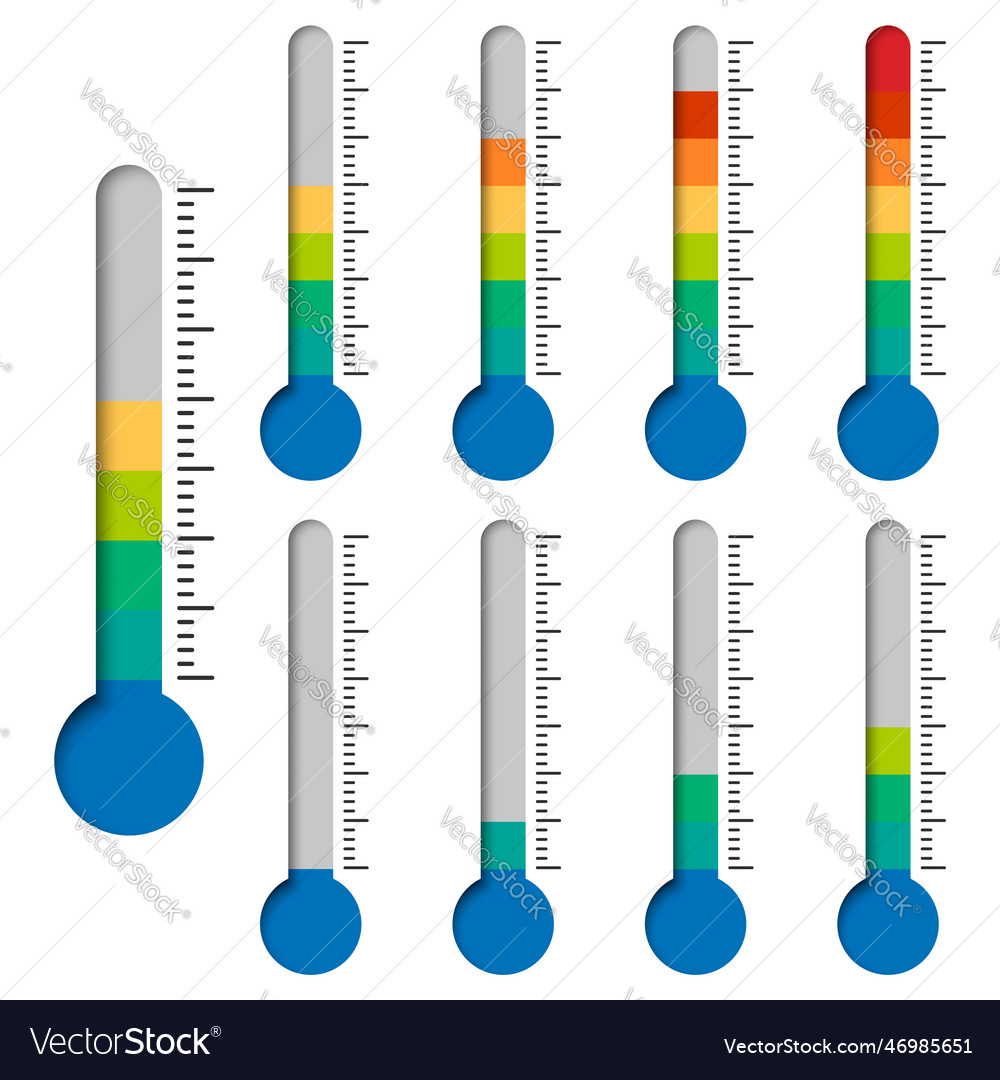 Temperatursymbol-Set Thermometer anzeigen vector image Temperatursymbol-Set Thermometer anzeigen