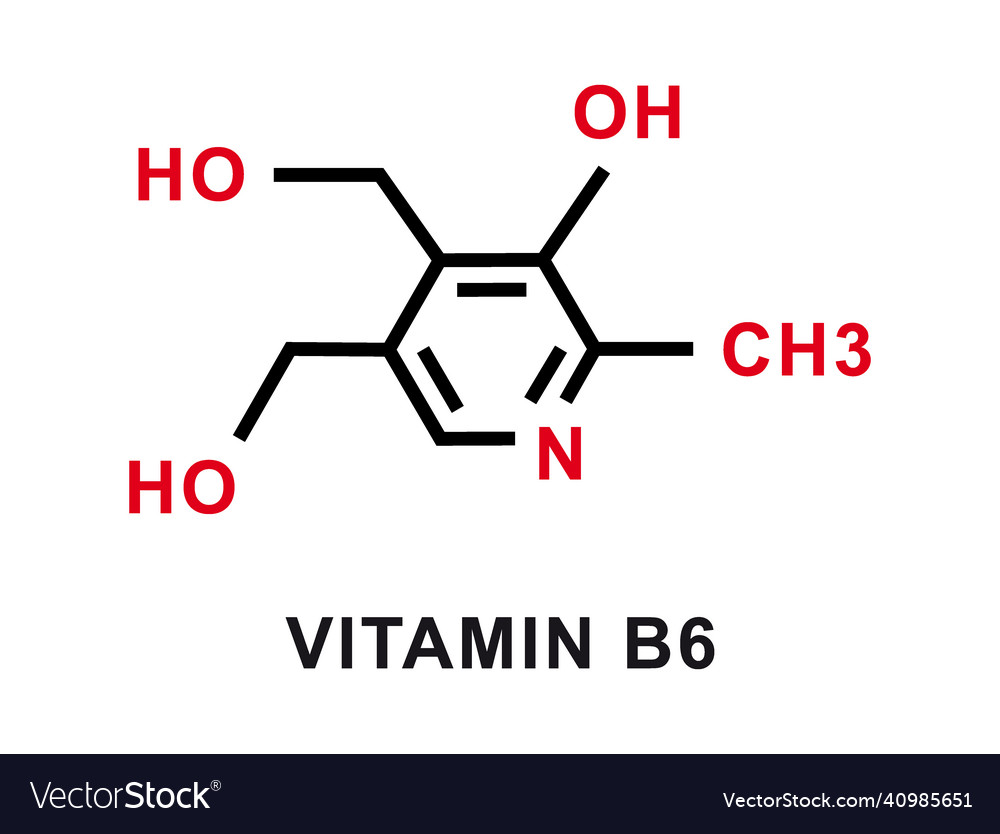 Vitamin b6 chemical formula b6 chemical Royalty Free Vector