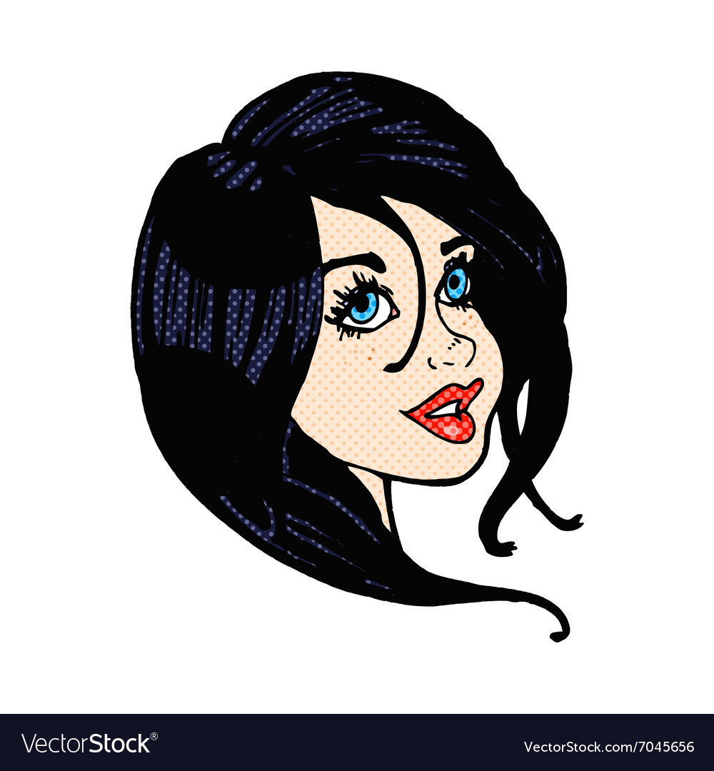 Comic Cartoon Pretty Female Face Royalty Free Vector Image,Fantasy Paintings Beautiful Ancient Chinese Girl Drawing