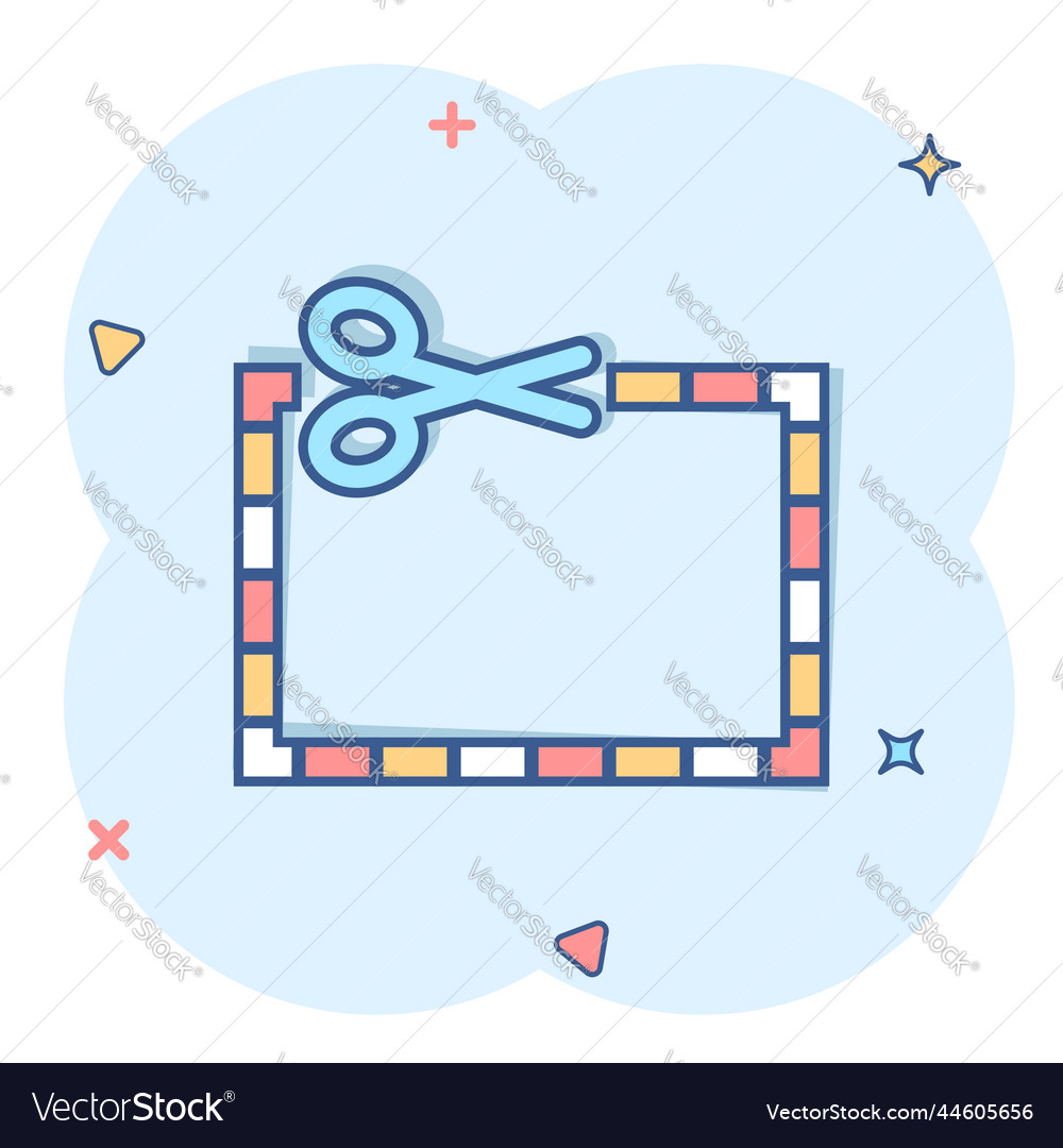 Gutschein Schnitt Linien Icon im Comic Stil Schere vector image Gutschein Schnitt Linien Icon im Comic Stil Schere