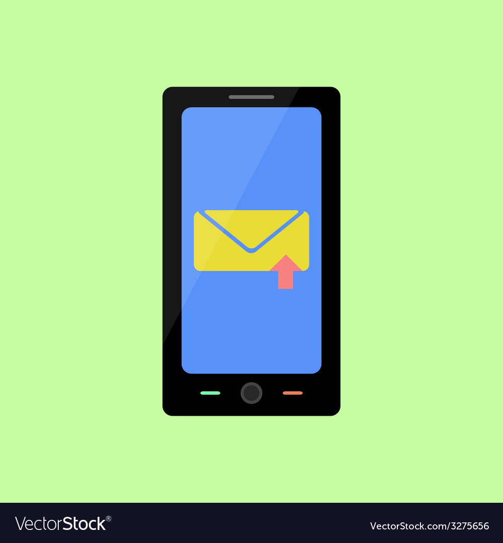 Flat style smart phone with sent message