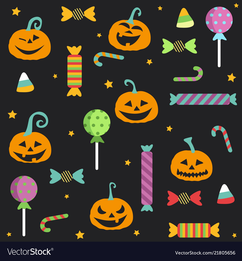 Halloween party seamless pattern design postcard vector image Halloween party seamless pattern design postcard