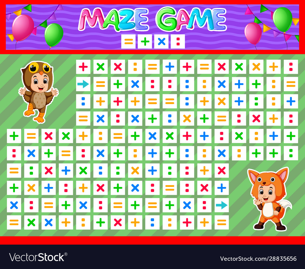 Maze game for children find correct path vector image Maze game for children find correct path