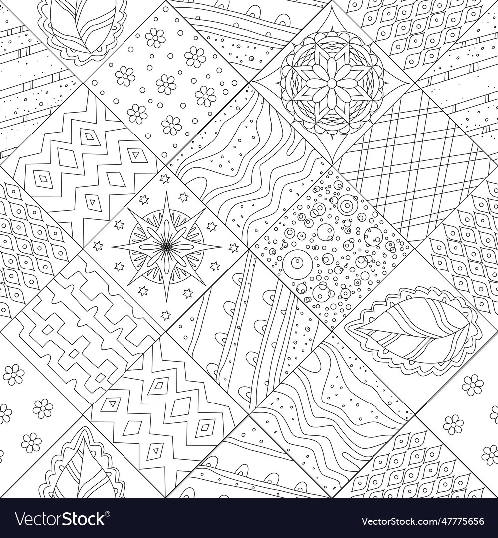 Seamless texture of patchwork pattern with ethnic vector image Seamless texture of patchwork pattern with ethnic