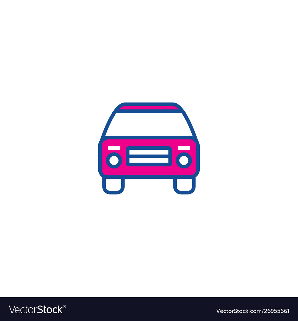 Car thin line color icon for web and user vector image Car thin line color icon for web and user