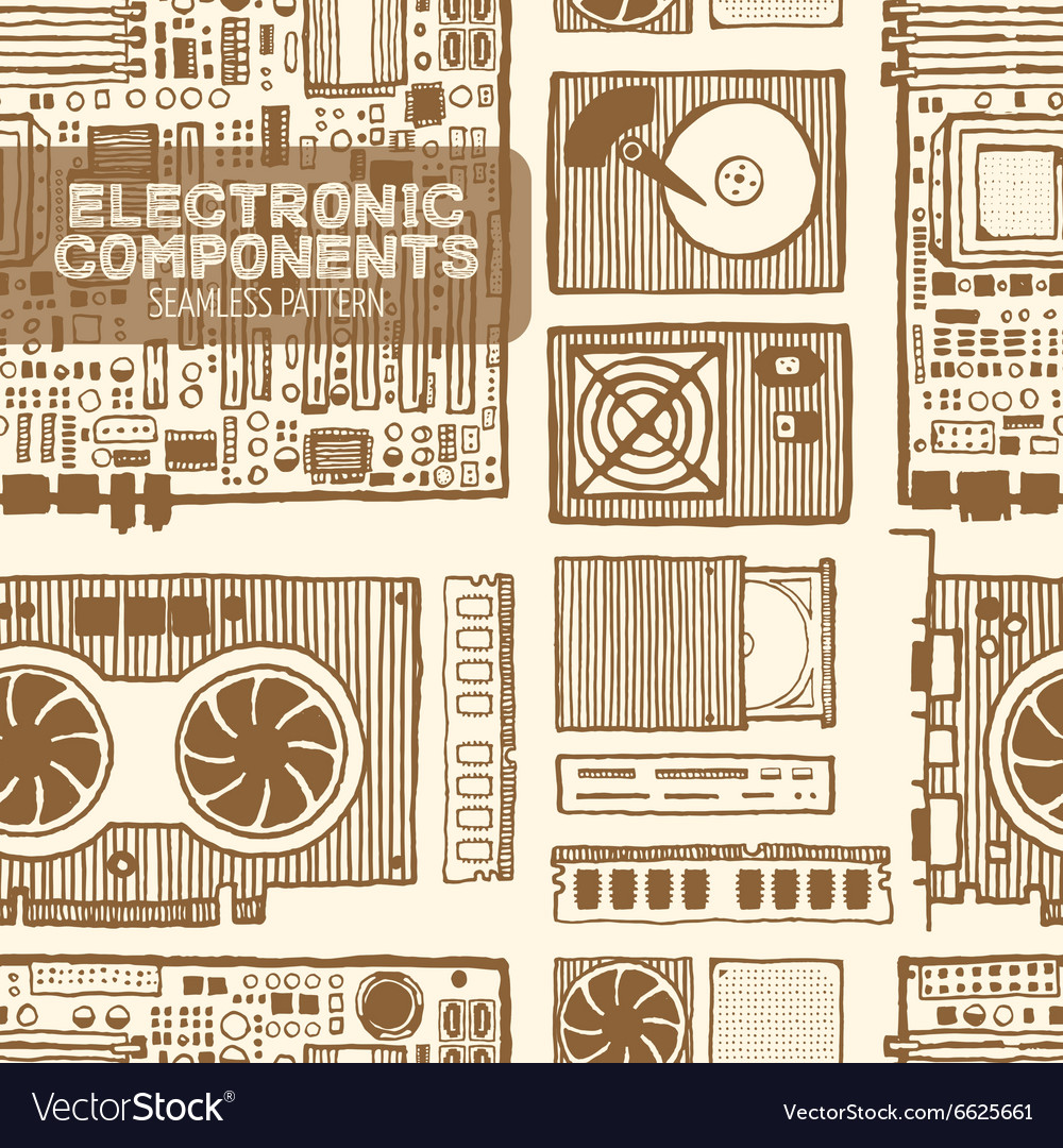 Components of desktop computer Royalty Free Vector Image