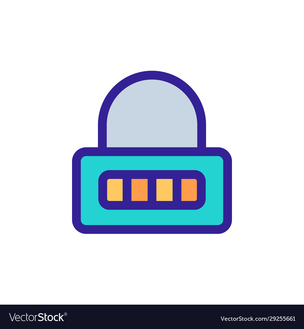 Door lock icon isolated contour symbol