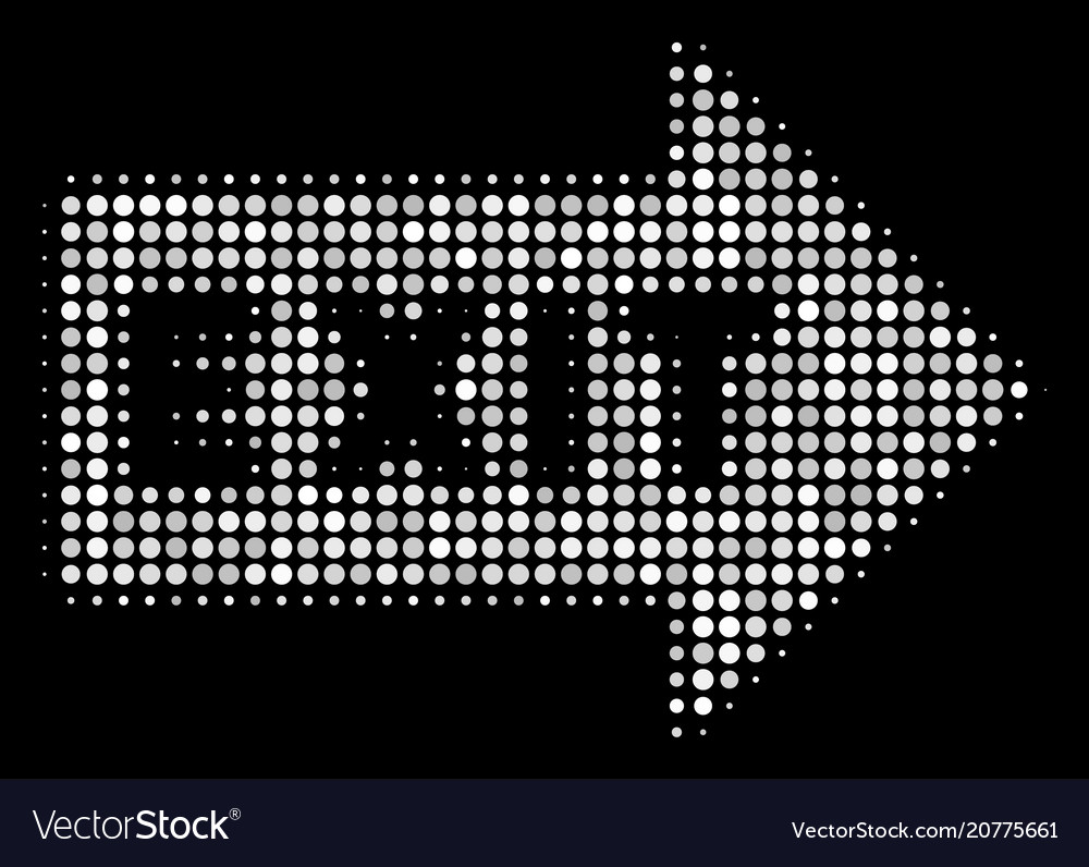 Exit arrow halftone icon vector image Exit arrow halftone icon