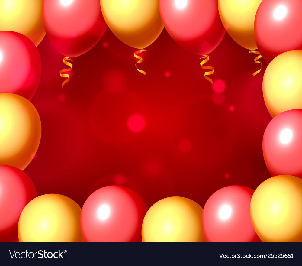 Festive balloon in an empty frame color red