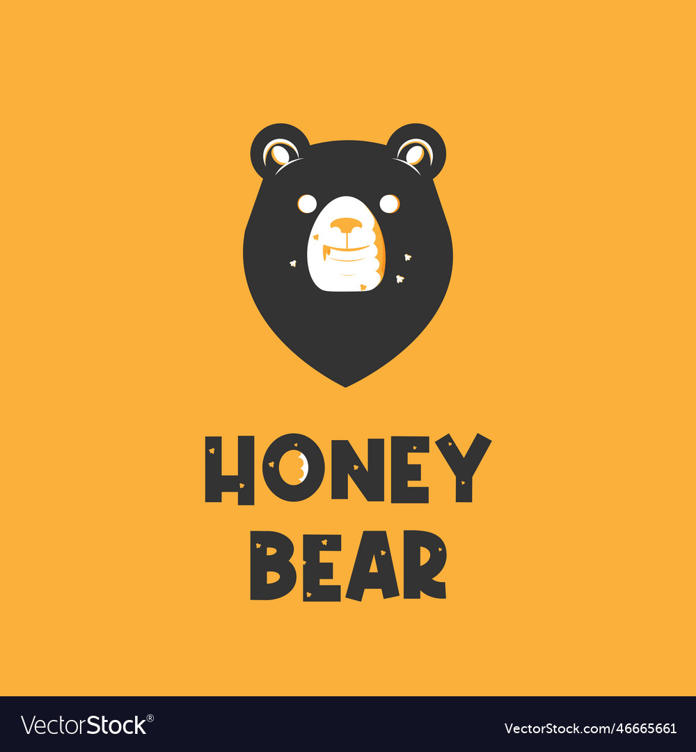 Honey bear with beehive Royalty Free Vector Image