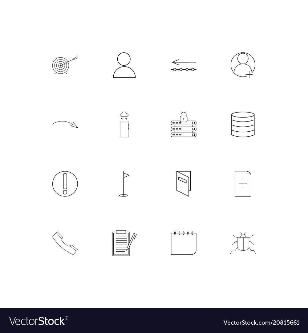 Internet technologies linear thin icons set